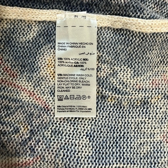 Chico’s Scroll Print Open Front Cardigan XXL - Picture 7 of 8